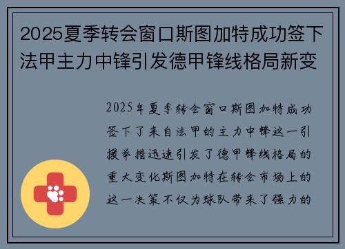 2025夏季转会窗口斯图加特成功签下法甲主力中锋引发德甲锋线格局新变化 2025夏季转会窗口斯图加特成功签下法甲主力中锋引发德甲锋线格局新变化